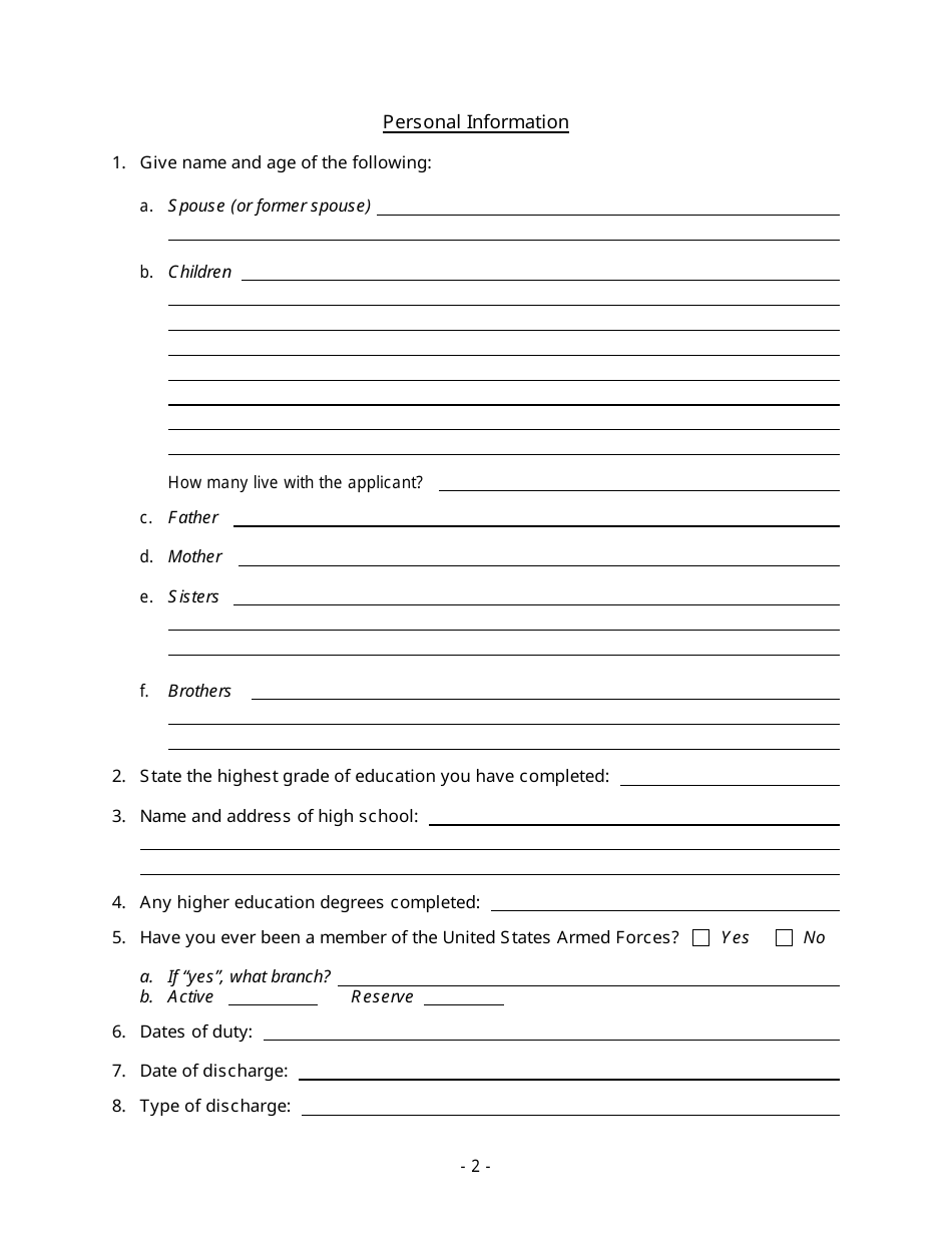 Application for Reprieve of Fifteen-Year License Revocation - Nebraska, Page 2