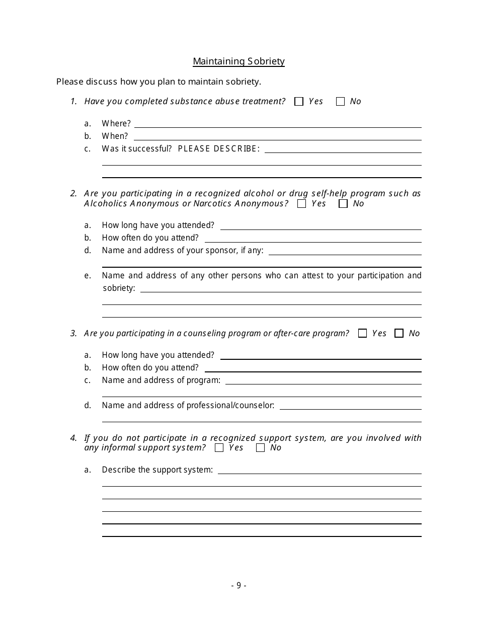 Application for Reprieve of Fifteen-Year License Revocation - Nebraska, Page 9