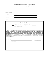 Document preview: Ifta Additional Decal Application - Nebraska