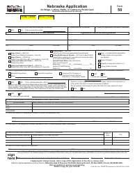 Form 50 Nebraska Application for Bingo, Lottery, Raffle, or Lottery by Pickle Card - Nebraska