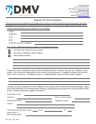 Document preview: Form DLD23A Request for Re-evaluation - Nevada