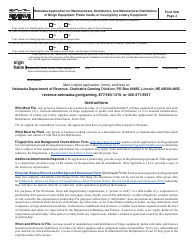 Form 50A Nebraska Application for Manufacturers, Distributors, and Manufacturer-Distributors of Bingo Equipment, Pickle Cards, or County/City Lottery Equipment - Nebraska, Page 2