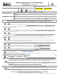 Document preview: Form 50C Nebraska Application for Gaming Manager - Nebraska