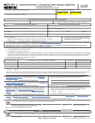 Document preview: Form 50G Schedule I County/City Lottery Operator Application - Nebraska