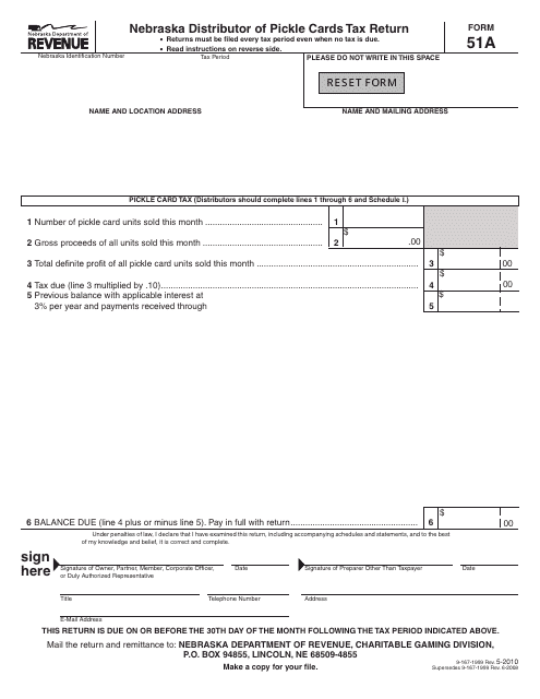 Form 51A  Printable Pdf