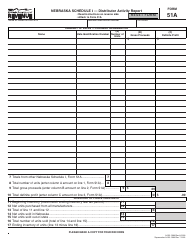 Document preview: Form 51A Schedule I Distributor Activity Report - Nebraska