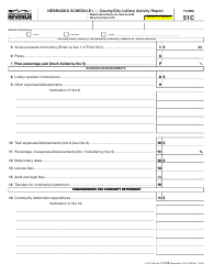 Document preview: Form 51C Addendum I County/City Lottery Activity Report - Nebraska