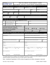 Installment Agreement Form (Accident / Default in Payment Suspensions Only) - Nebraska