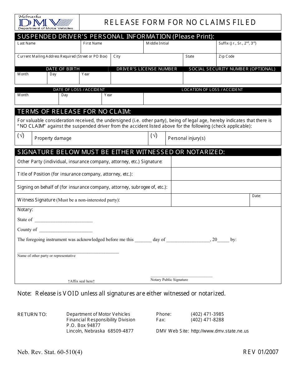 nebraska-release-form-for-no-claims-filed-download-printable-pdf