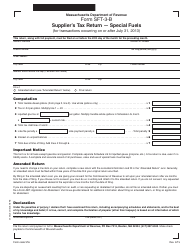 Document preview: Form SFT-3-B Supplier's Tax Return - Special Fuels - Massachusetts