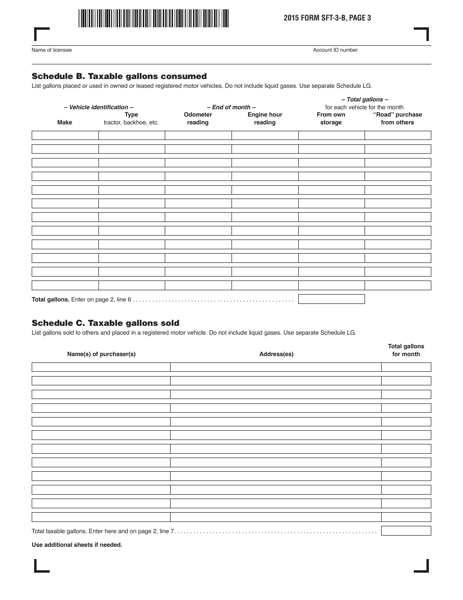 Form SFT-3-B Suppliers Tax Return - Special Fuels - Massachusetts, Page 3