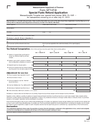 Document preview: Form SFT-9T-B Special Fuels Refund Application - Massachusetts