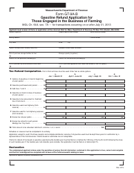 Document preview: Form GT-9A-B Gasoline Refund Application for Those Engaged in the Business of Farming - Massachusetts
