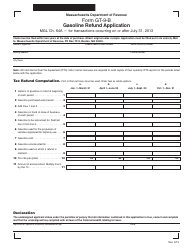 Document preview: Form GT-9-B Gasoline Tax Refund Application - Massachusetts