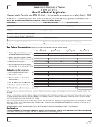 Document preview: Form GT-9T-B Gasoline Refund Application - Massachusetts