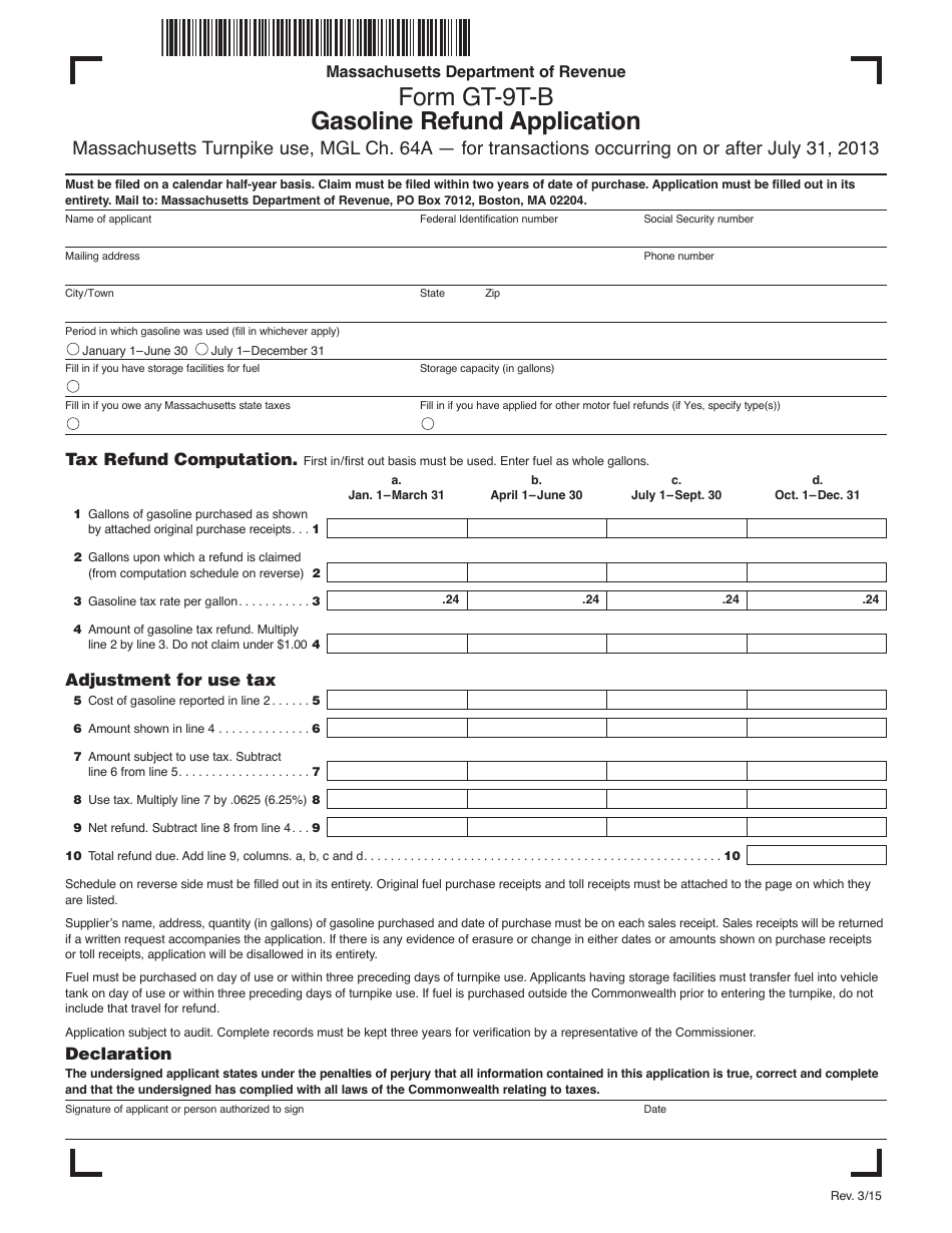 Form GT9TB Fill Out, Sign Online and Download Printable PDF