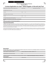 Form JFT-1 License Application for User'&quot;seller/Supplier of Aircraft (Jet) Fuel - Massachusetts