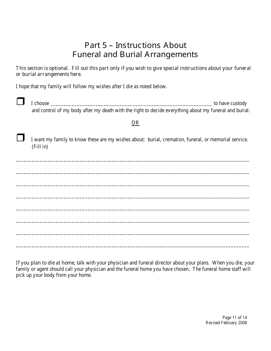 Advance Directive Form - Maine, Page 11