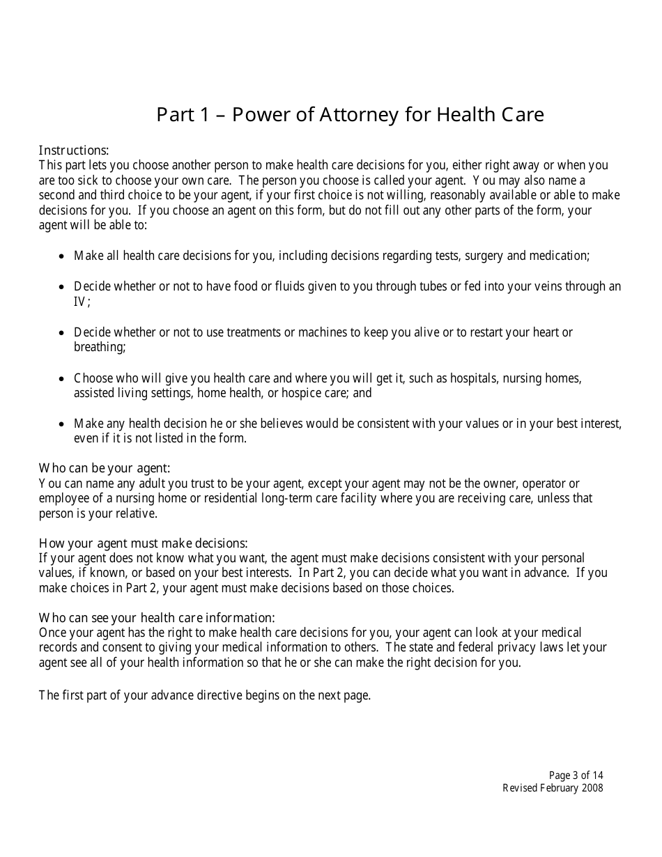 Advance Directive Form - Maine, Page 3