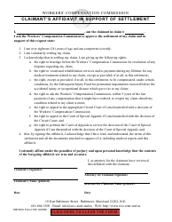 Document preview: WCC Form H-05 Claimant's Affidavit in Support of Settlement - Maryland
