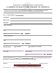 WCC Form H31R Claimant Request for Change of Address - Maryland