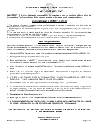 WCC Form C-3 Claim Amendment - Maryland, Page 3