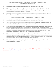 Form HSMV87015 Application for Vessel Duplicate Registration, Replacement Decal and Change of Classification - Florida, Page 2