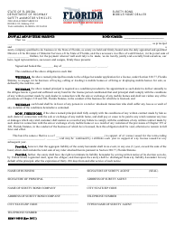 Document preview: Form HSMV86018 Surety Bond Mobile Home Dealer - Florida