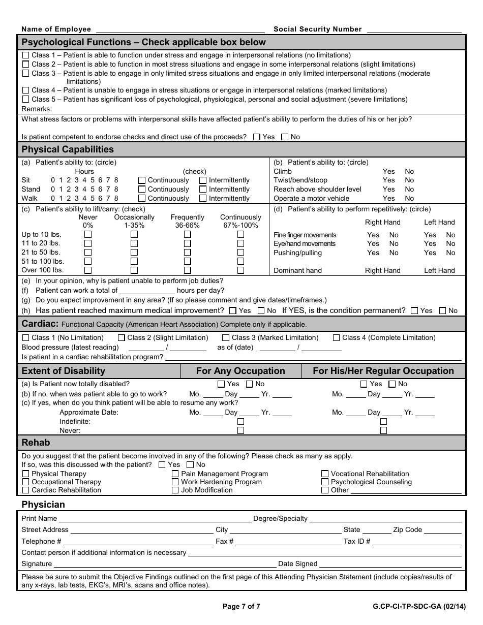 Form G.CP-CI-TP-SDC-GA Group Life Insurance Statement of Review - Georgia (United States), Page 7