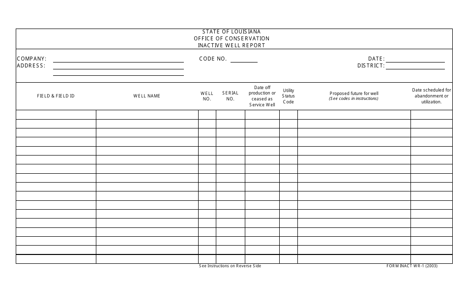 Form WR-1 - Fill Out, Sign Online and Download Printable PDF, Louisiana ...