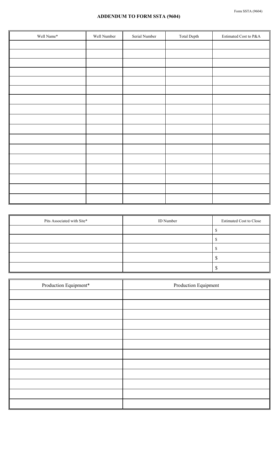 Form SSTA (9604) - Fill Out, Sign Online and Download Printable PDF ...