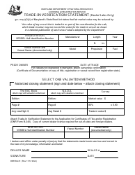 DNR Form B-241 &quot;Trade-In Verification Statement (Dealer Sales Only)&quot; - Maryland