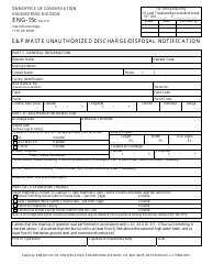 Form ENG-15C &quot;E&amp;p Waste Unauthorized Discharge/Disposal Notification&quot; - Louisiana