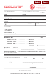 Form RT DS27 Application for in-Transit or Repossessor Plates - Illinois