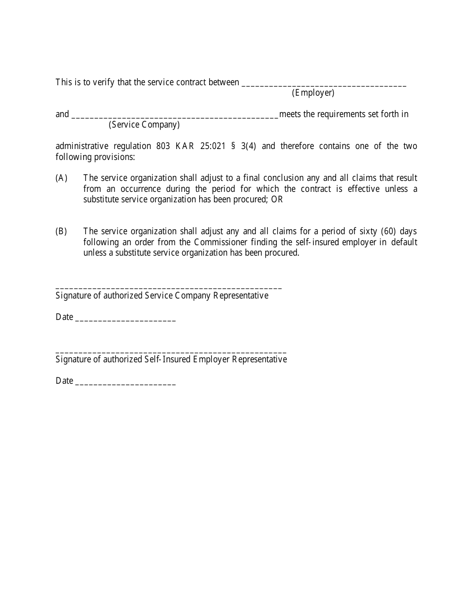 Kentucky Service Contract Agreement Fill Out, Sign Online and