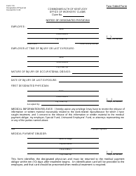 Form 113 Notice of Designated Physician - Kentucky