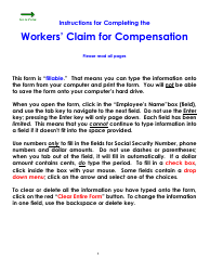 Form WC15 Workers' Claim for Compensation - Colorado