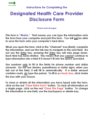 Form WC30 &quot;Designated Health Care Provider Disclosure Form&quot; - Colorado