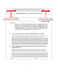 Form WC30 Designated Health Care Provider Disclosure Form - Colorado, Page 2