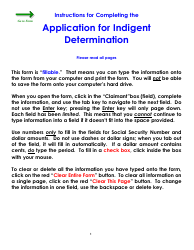 Form WC35 Application for Indigent Determination (Hearing Transcript) - Colorado