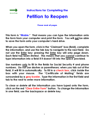 Form WC37 &quot;Petition to Reopen&quot; - Colorado