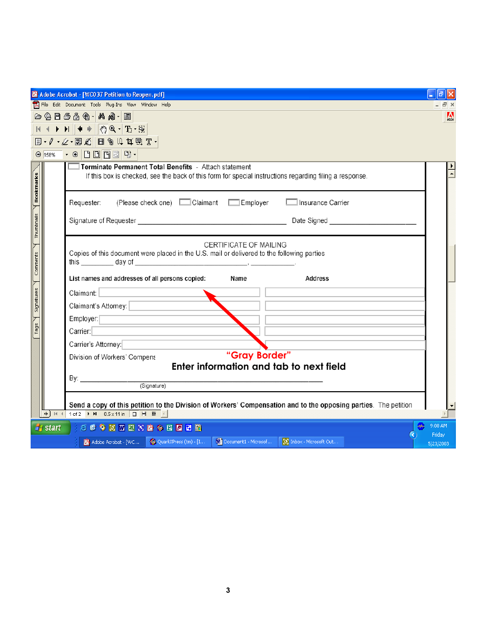 Form WC37 Petition to Reopen - Colorado, Page 3