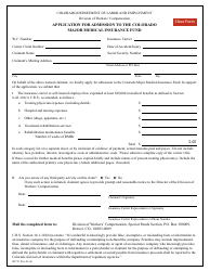 Form WC70 &quot;Application for Admission to the Colorado Major Medical Insurance Fund&quot; - Colorado