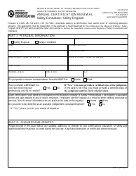 Document preview: Form WSP-11 Annual Certification Renewal - Safety Consultant / Safety Engineer - Missouri