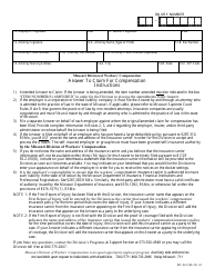 Form WC-22 Answer to Claim for Compensation - Missouri, Page 2