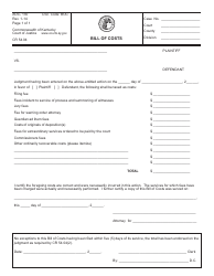 Document preview: Form AOC-130 Bill of Costs - Kentucky
