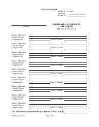 Document preview: Form FM-055 Verification of Diligent Job Search - Maine