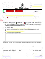 Document preview: Form AOC-145 Affidavit for Writ of Non-wage Garnishment - Kentucky