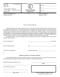 Document preview: Form AOC-160 Notice and Affidavit of Foreign Judgment Registration - Kentucky