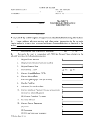 Document preview: Form FDP-02A Plaintiff's Foreclosure Mediation Information - Maine